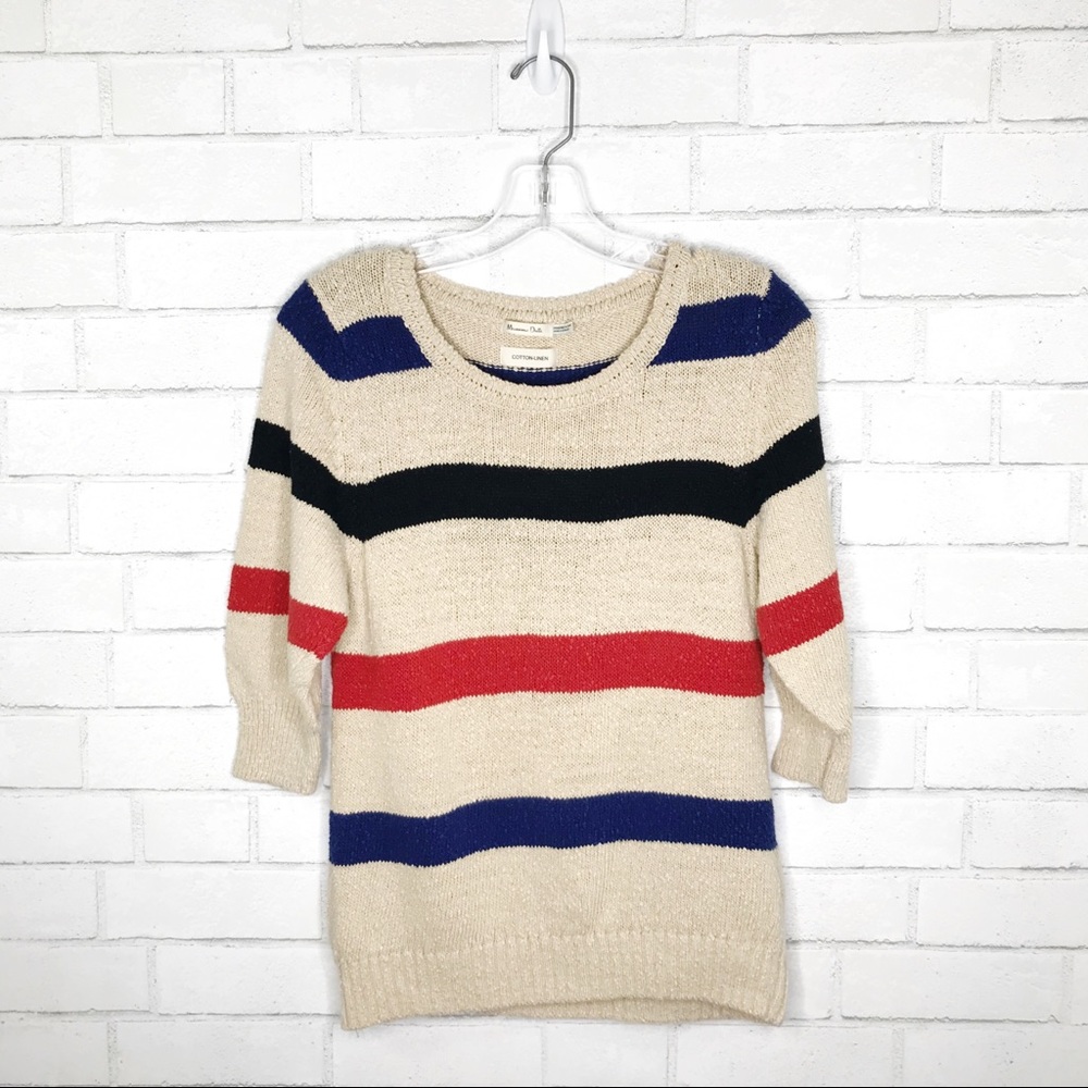 Massimo Dutti linen blend striped sweater